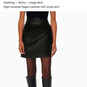 Aritzia Angie Vegan Leather Skirt Size 8